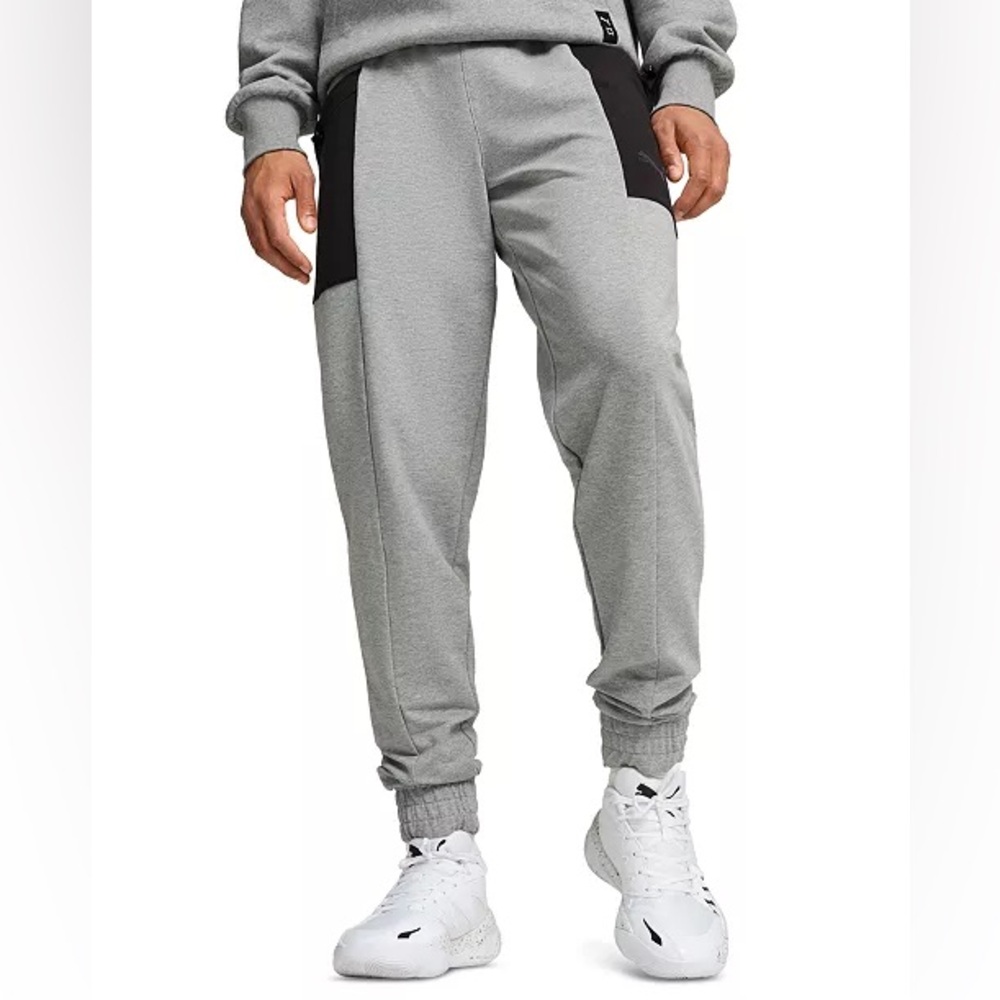 Puma Men's Winning Shot Regular-Fit Tech Sweatpants Gray Black Size XXL New